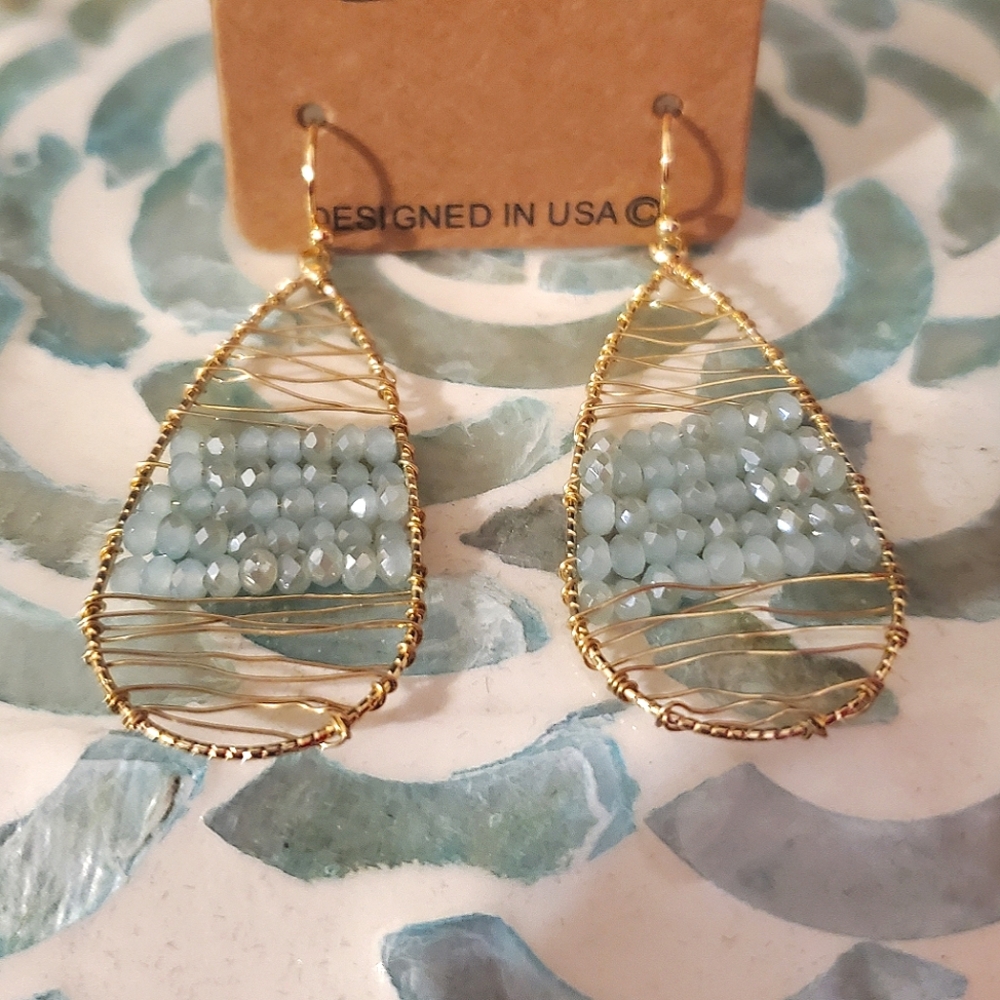 Seed Beaded Teardrop Earrings